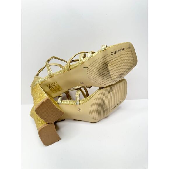 Zigi Soro Sandals Womens Size 6 Gold Open Toe Ankle Strap Dress Heels - Picture 9 of 9
